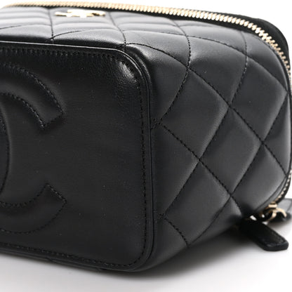 Chanel Lambskin Quilted Small Top Handle Vanity Case With Chain Black 10 of 11