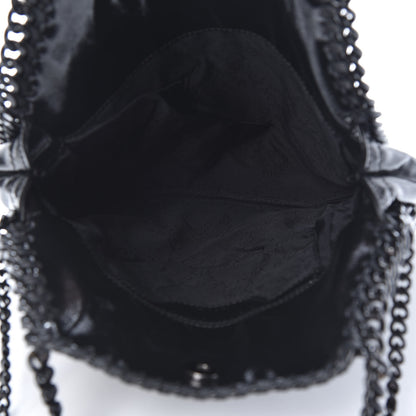 Stella McCartney Patent Eco Alter Nappa Quilted Mini Falabella Fold Over Tote Black 4 of 9