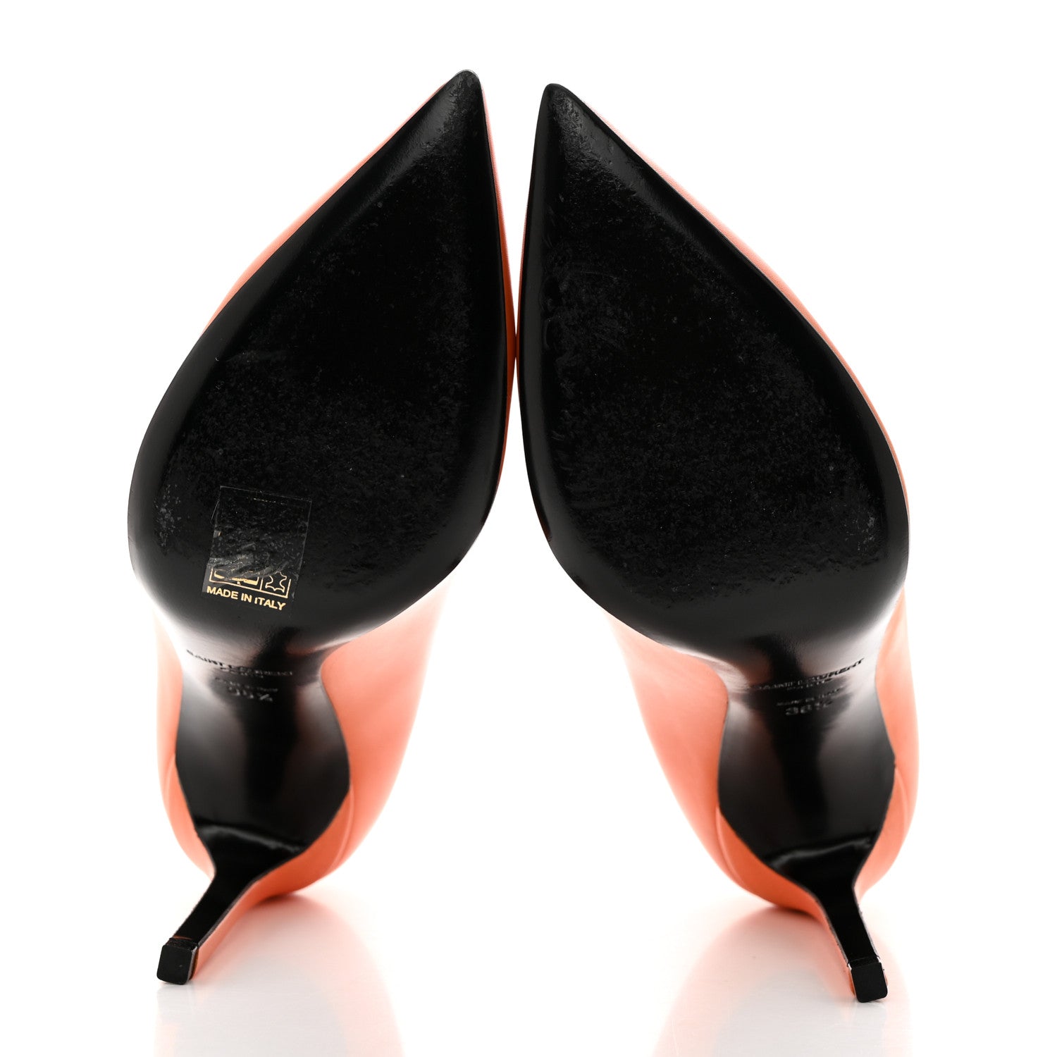 Saint Laurent Calfskin Paris 105 Classic Pumps 36.5 Mandarine 5 of 10