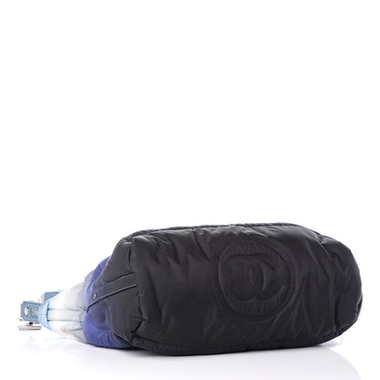 Chanel Nylon Embossed Doudoune Bowling Bag Blue White 3 of 12
