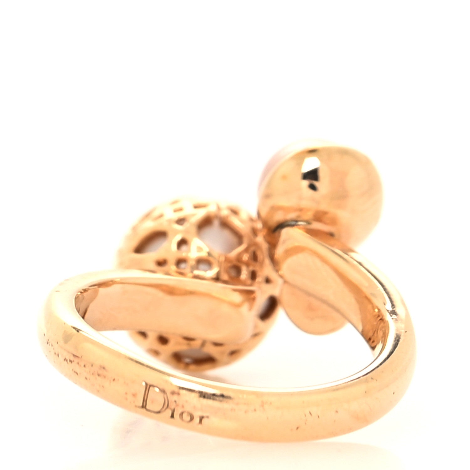 Christian Dior Pearl Secret Cannage Ring S Rose Gold 3 of 5