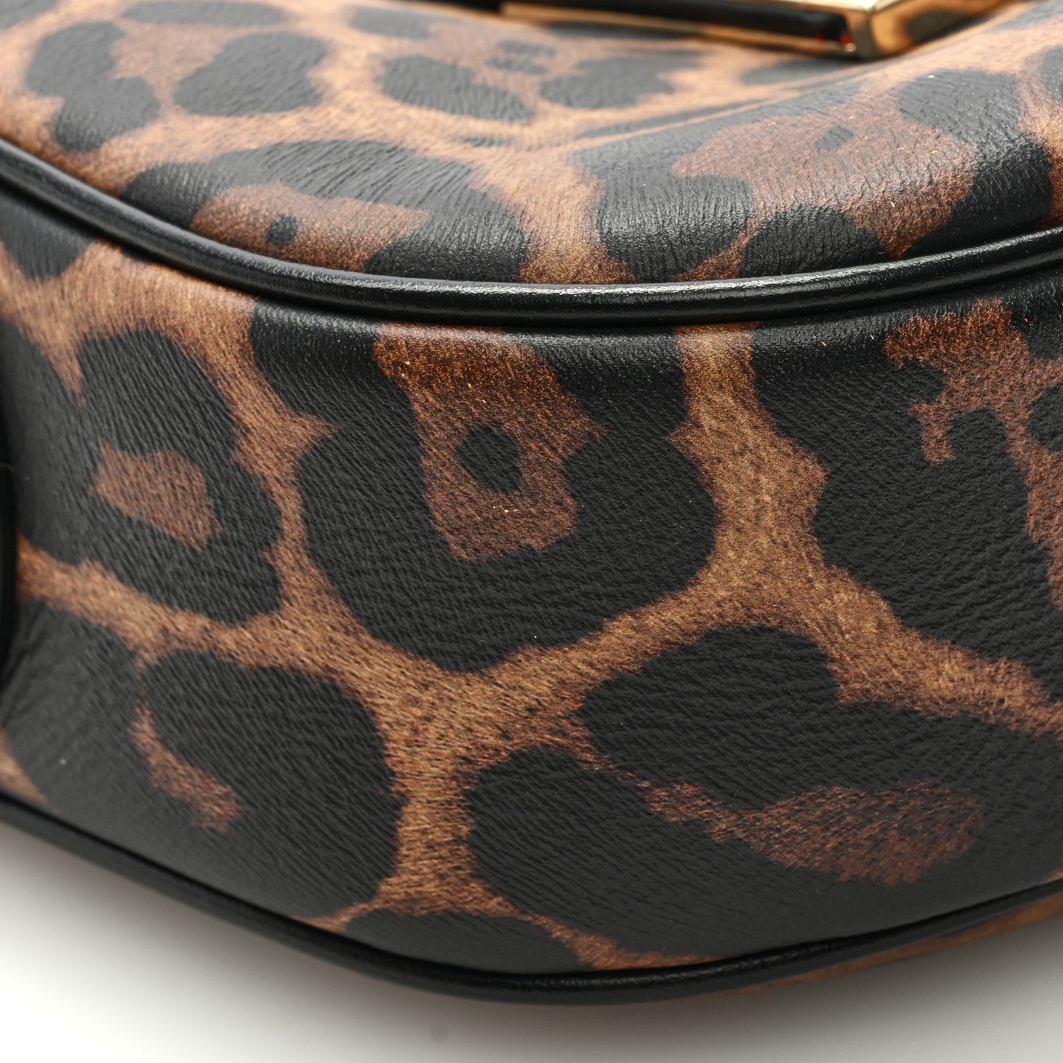 Christian Louboutin Calfskin Leopard Print Mini Carasky Shoulder Bag Black 7 of 8