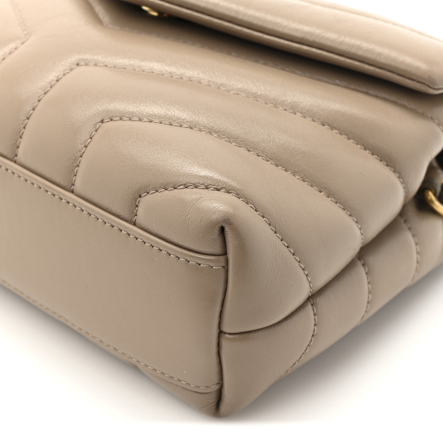 Calfskin Y Quilted Monogram Toy Loulou Crossbody Bag Dark Beige