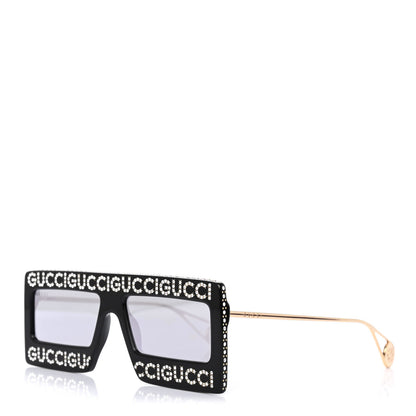 Gucci Acetate Crystal Mask-Frame Sunglasses GG0431S Black 1 of 4