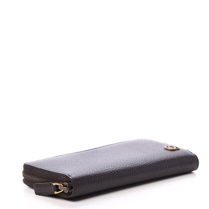 Gucci Dollar Calfskin Boar Effect GG Marmont Zip Around Wallet Dark Cocoa 3 of 6