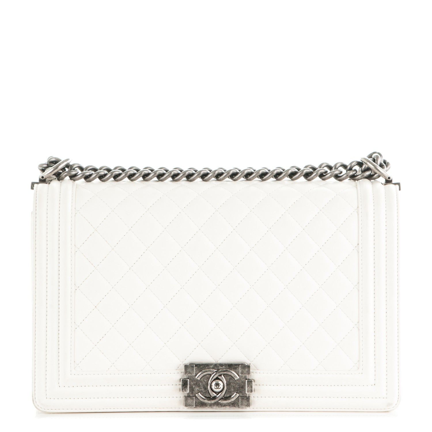 Chanel Lambskin Quilted New Medium Boy Flap White 1 of 7