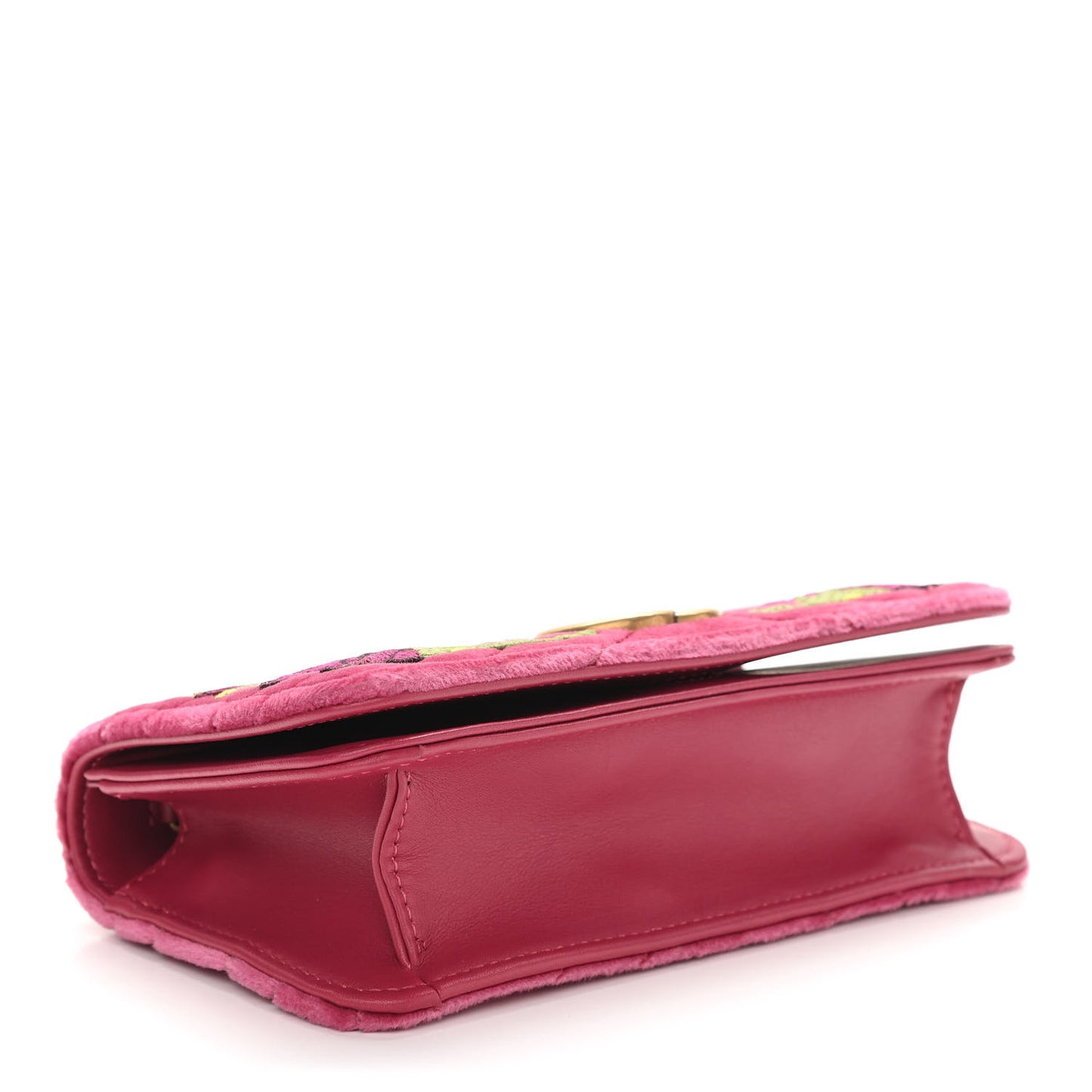 Velvet Matelasse Love Embroidered GG Marmont Mini Bag Light Raspberry Rose