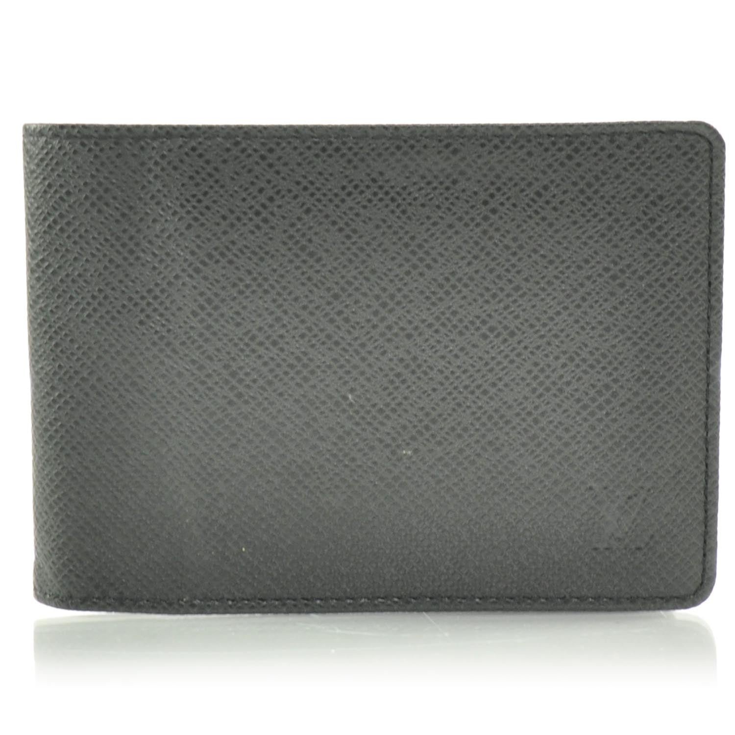 Louis Vuitton Taiga Mens Billfold Wallet w 3 Flaps 1 of 10