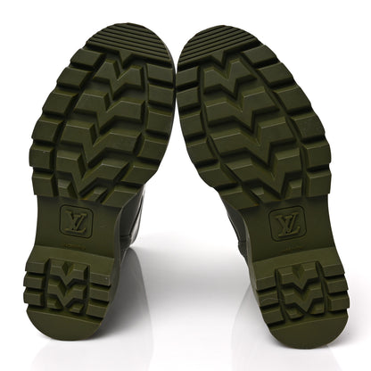 Louis Vuitton Rubber Calfskin Territory Flat Boots 38 Khaki 5 of 7