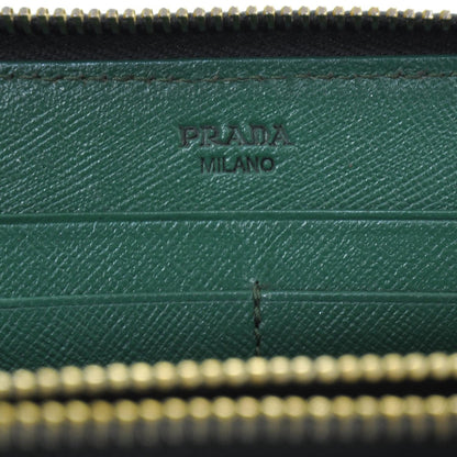 Prada Saffiano Zip Around Wallet Green 6 of 7
