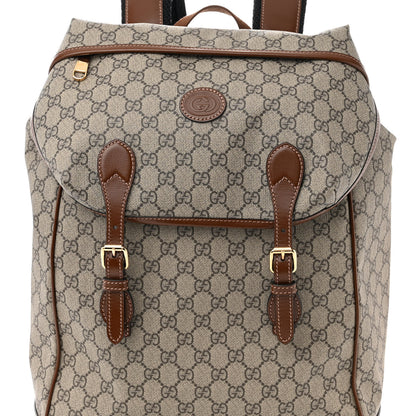 Gucci GG Supreme Monogram Azalea Calfskin Medium Retro Interlocking G Buckle Backpack Beige Ebony Brown Sugar 8 of 12