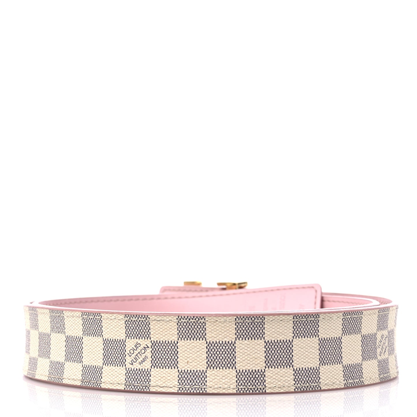 Damier Azur 30mm LV Initiales Reversible Belt 80 32 Pink