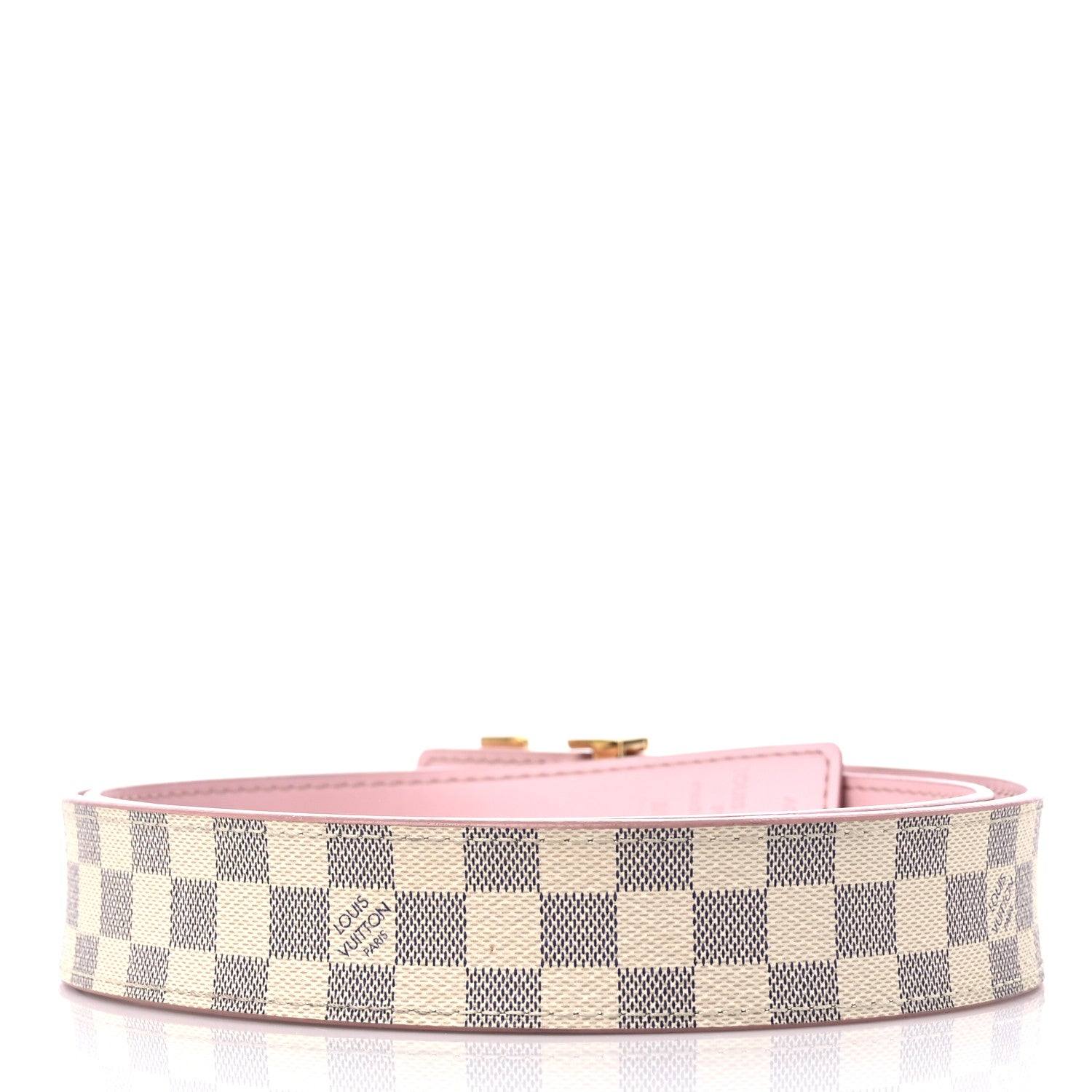 Louis Vuitton Damier Azur 30mm LV Initiales Reversible Belt 80 32 Pink 2 of 6