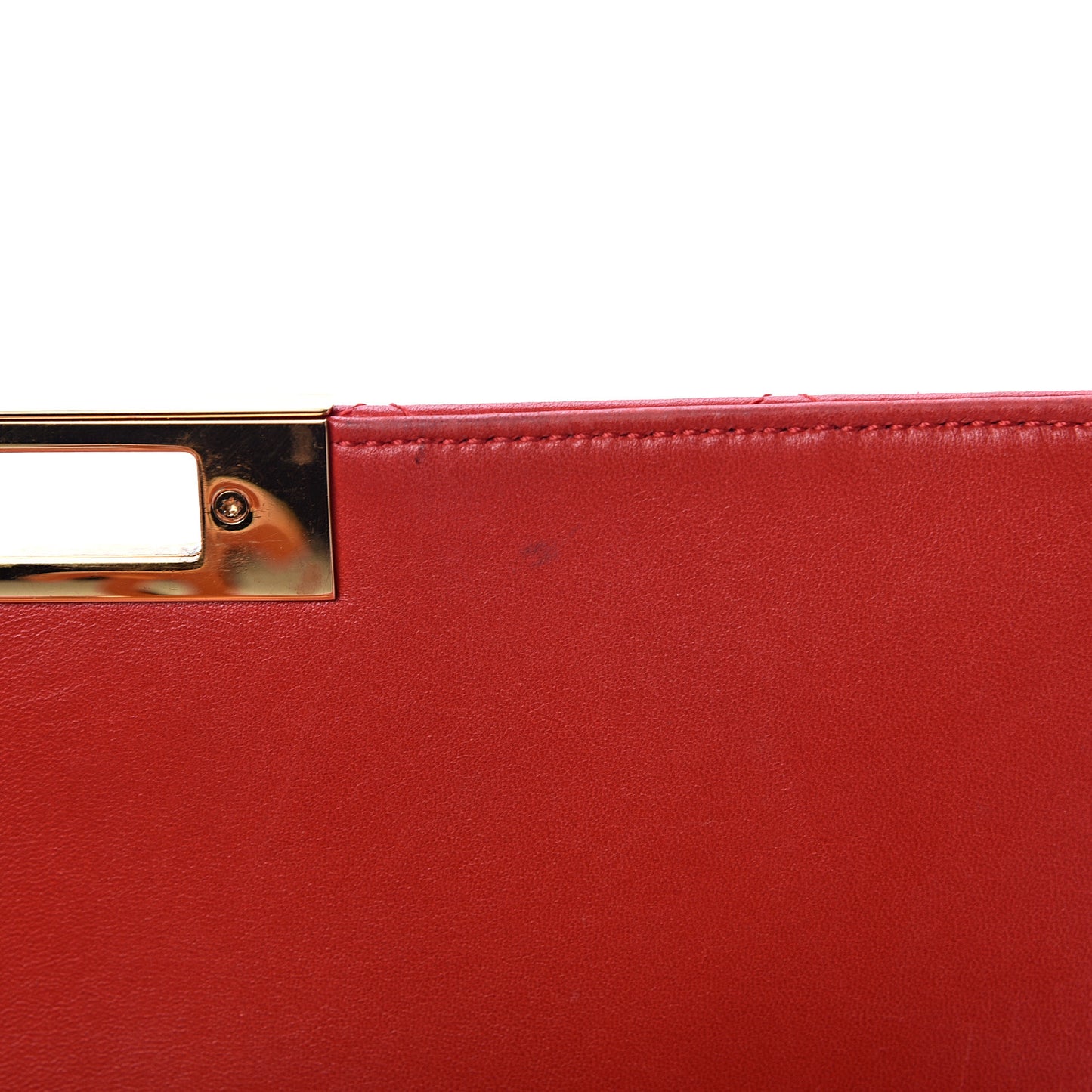 Lambskin Quilted Large Golden Class Flap Red