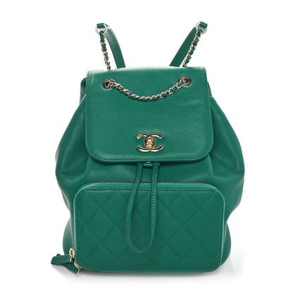 Chanel Caviar Quilted Business Affinity Backpack Green 1 of 10
