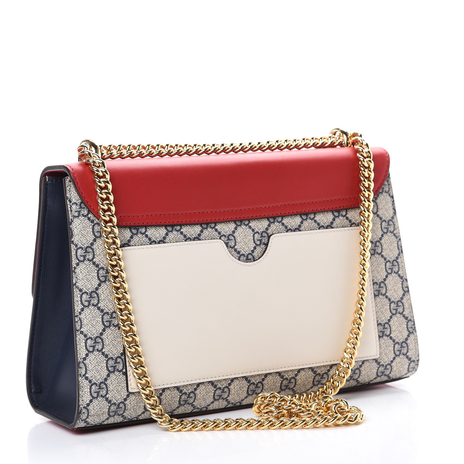 Gucci GG Supreme Monogram Moon Calfskin Medium Padlock Shoulder Bag Beige Blue Hibiscus Red Mystic White 2 of 12