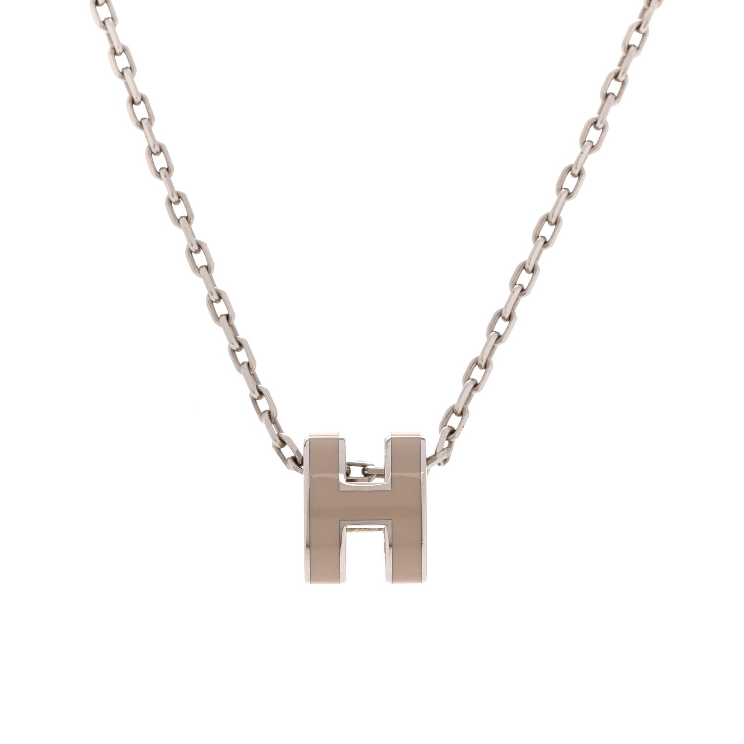 Hermes Palladium Mini Pop H Pendant Necklace Marron Glace 4 of 6