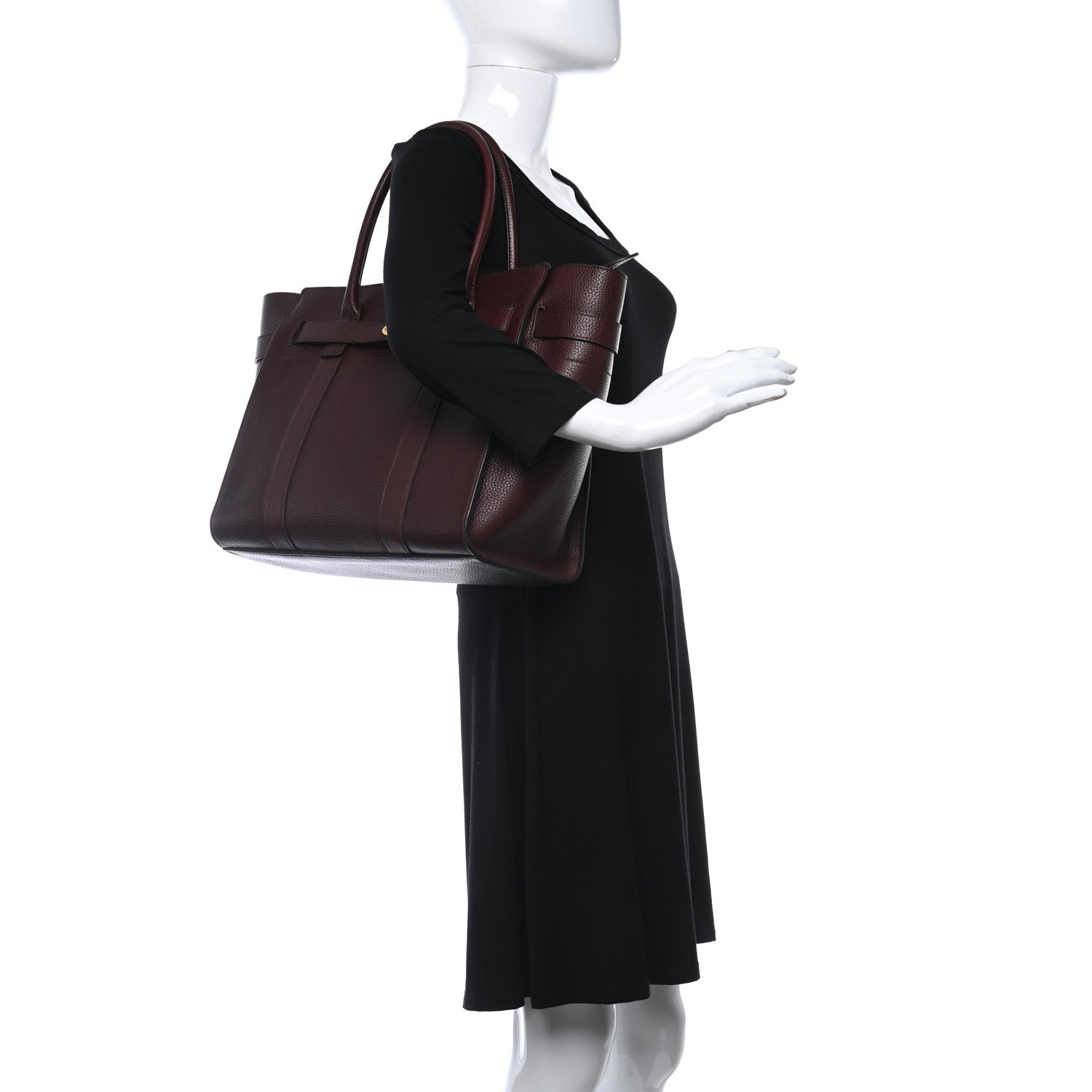 Mulberry Grain Vegetable Tanned Calfskin Zipped Bayswater Oxblood 2 of 8
