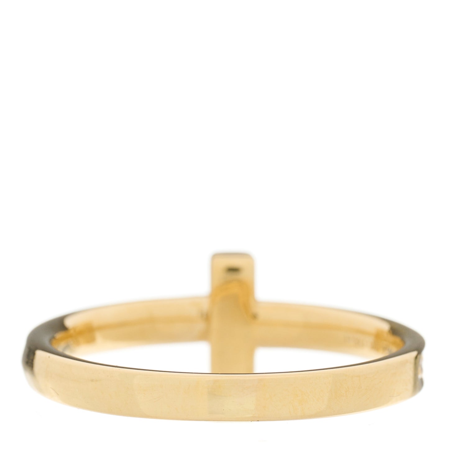 18K Yellow Gold Diamond T T1 Ring 57 8