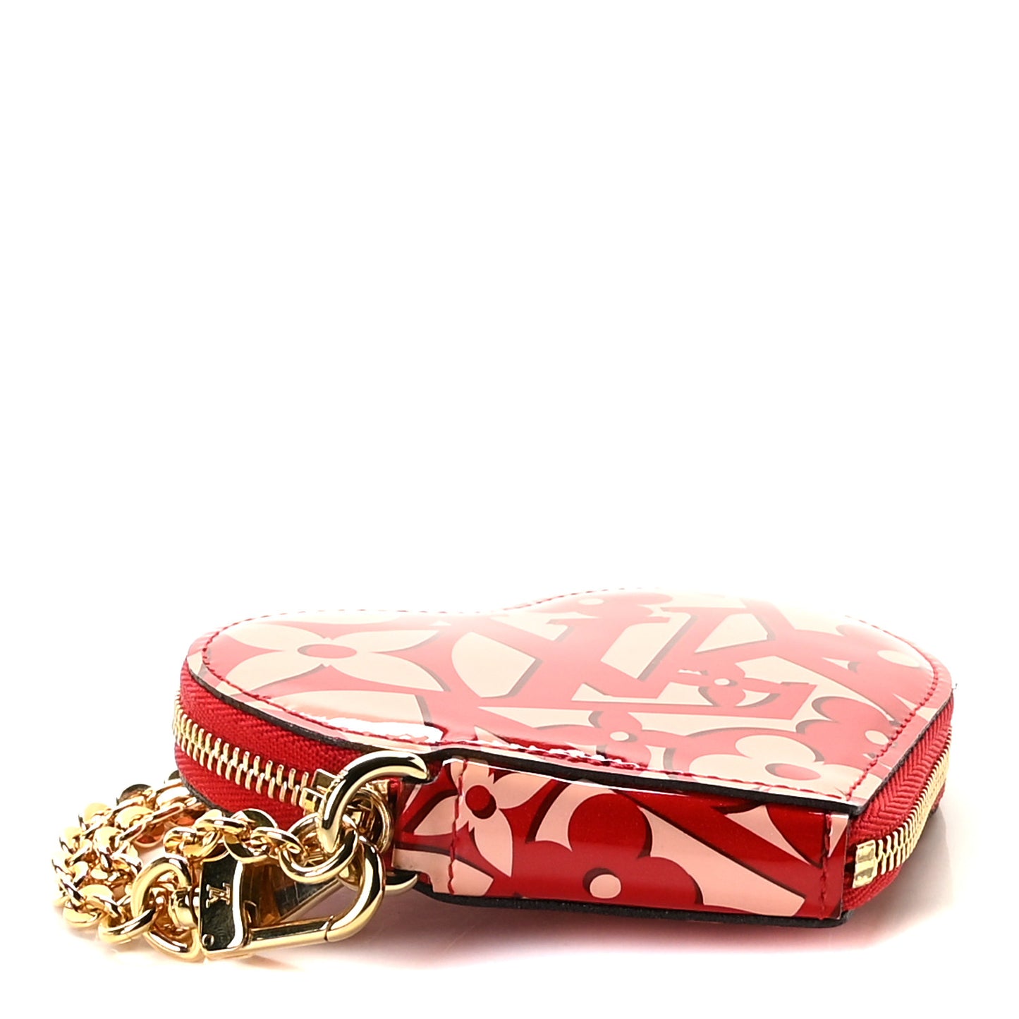 Patent Sweet Monogram Coeur Heart Coin Purse Pomme D'Amour