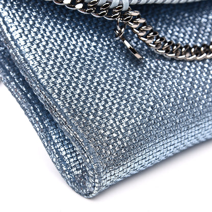 Stella McCartney Metallic Woven Raffia Falabella Mini Crossbody Blue 7 of 8