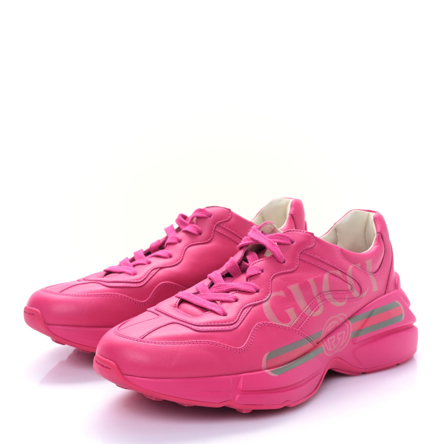 Calfskin Logo Womens Rhyton Sneakers 39 Box Pink
