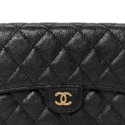 Chanel Iridescent Caviar Quilted Medium Flap Wallet Black 9 of 10