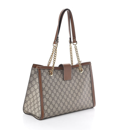 Gucci GG Supreme Monogram Medium Padlock Tote Beige Cuir 3 of 10
