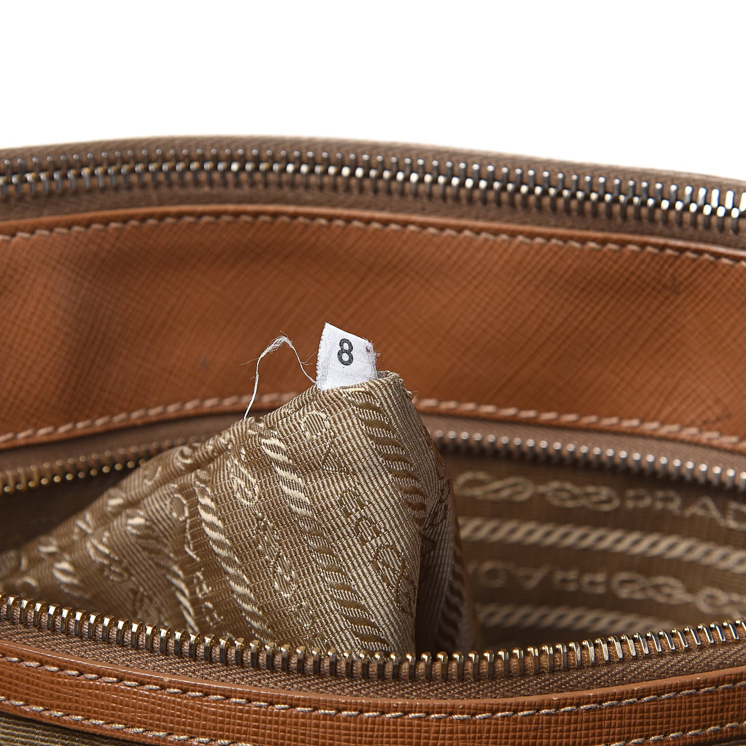 Prada Saffiano Large Galleria Double Zip Tote Caramel 7 of 22