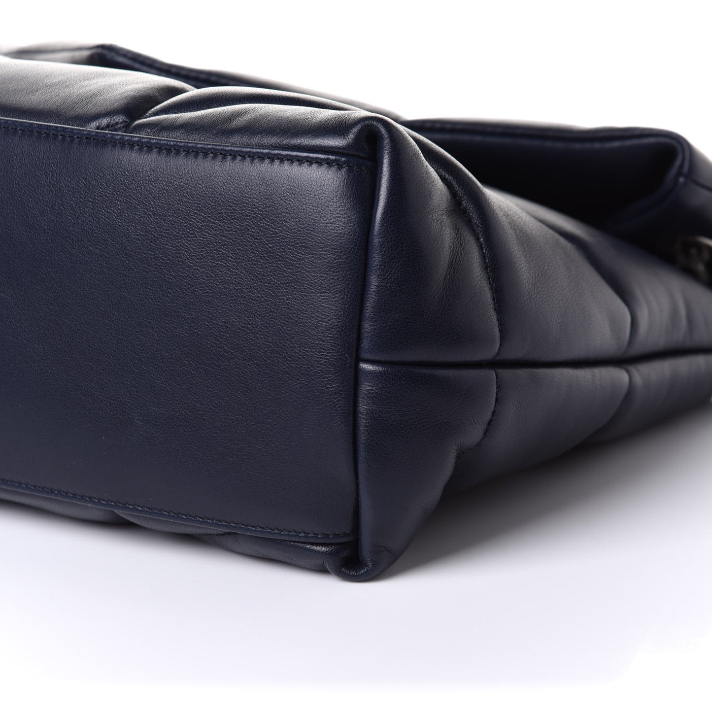 Lambskin Quilted Medium Loulou Puffer Monogram Chain Satchel Black