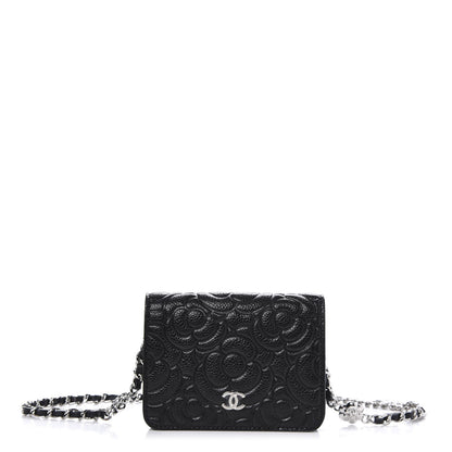 Chanel Caviar Camellia Embossed Chain Belt Bag Black 1 of 12