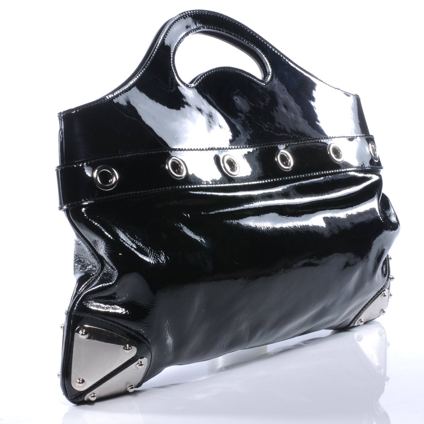 Patent Romy Handbag Black