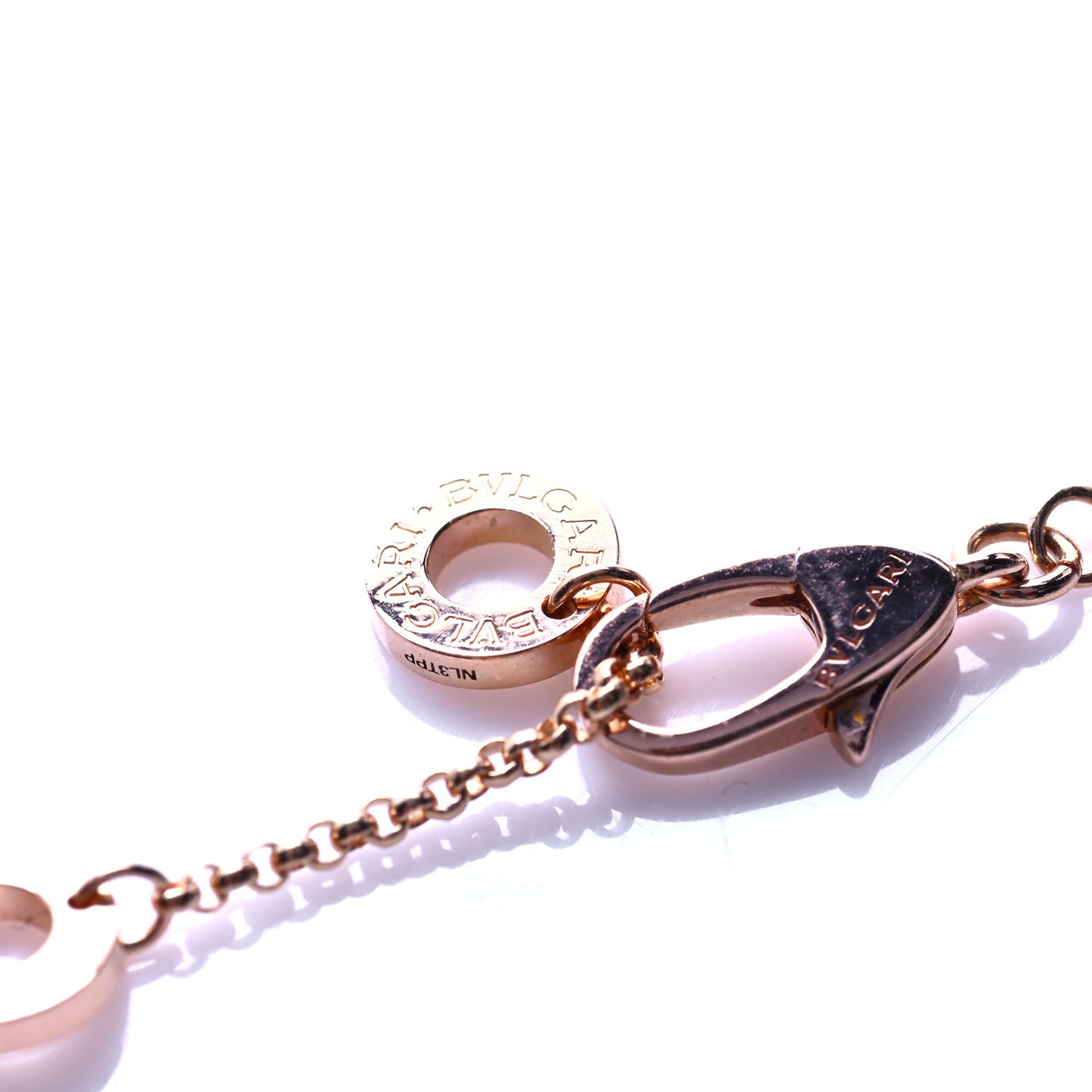 18K Rose Gold Diamond Small B.Zero1 Pave Pendant Necklace