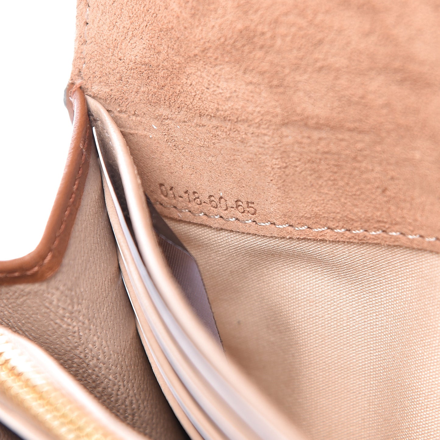 Calfskin Suede Georgia Flap Wallet Pearl Beige