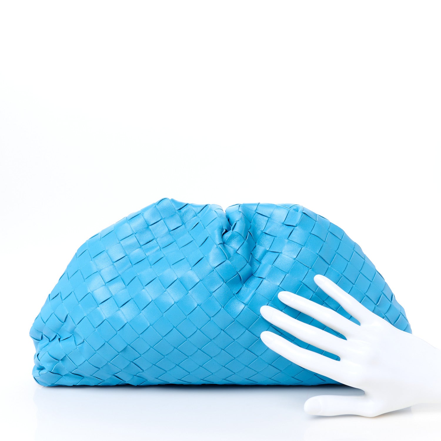 Bottega Veneta Nappa Maxi Intrecciato The Pouch Oversized Clutch Swimming Pool 2 of 10