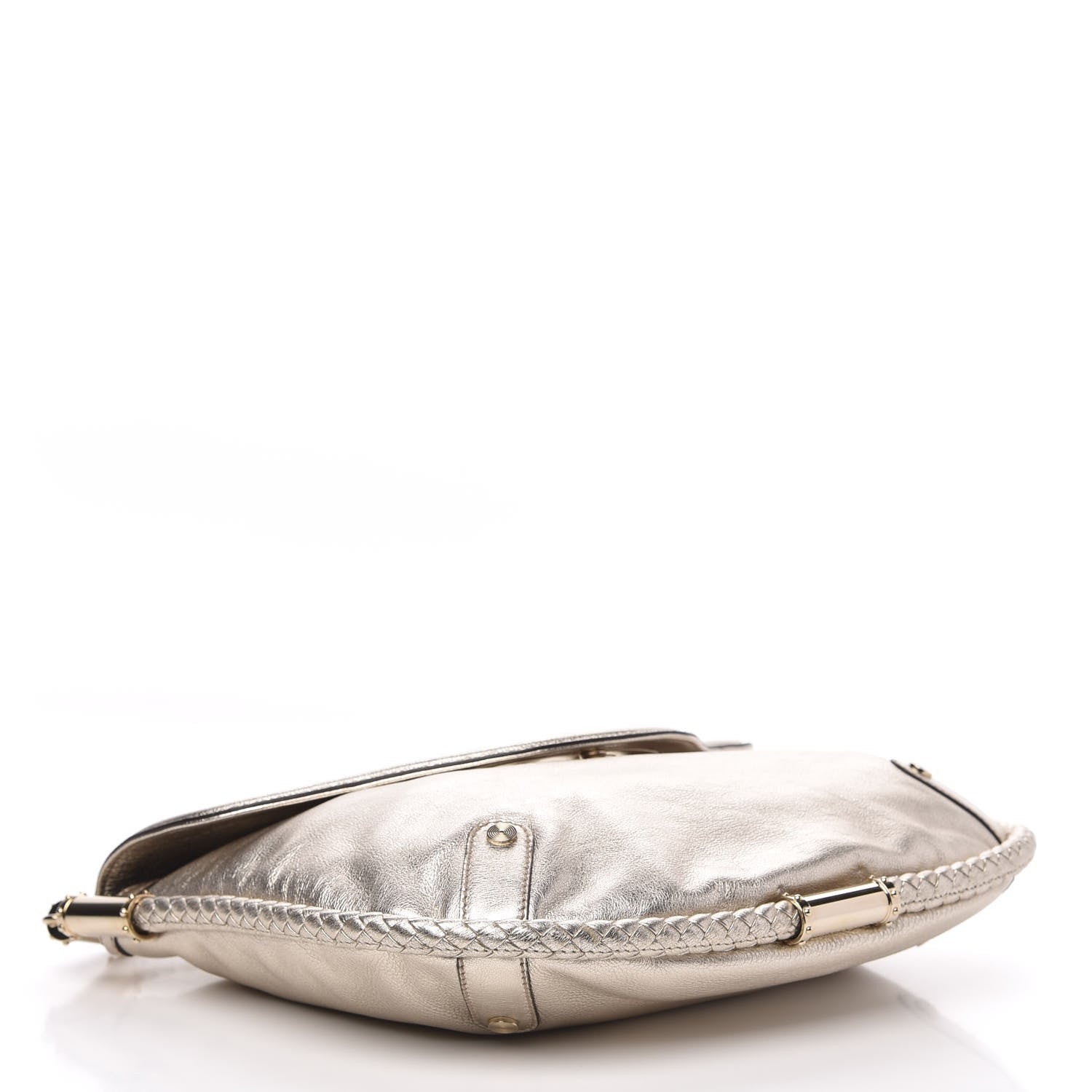 Gucci Metallic Calfskin Medium Britt Tassel Shoulder Bag Platinum 4 of 10