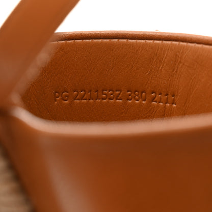 Hermes Goatskin Elise Espadrille Wedge Sandals 38 Beige Dore 7 of 9