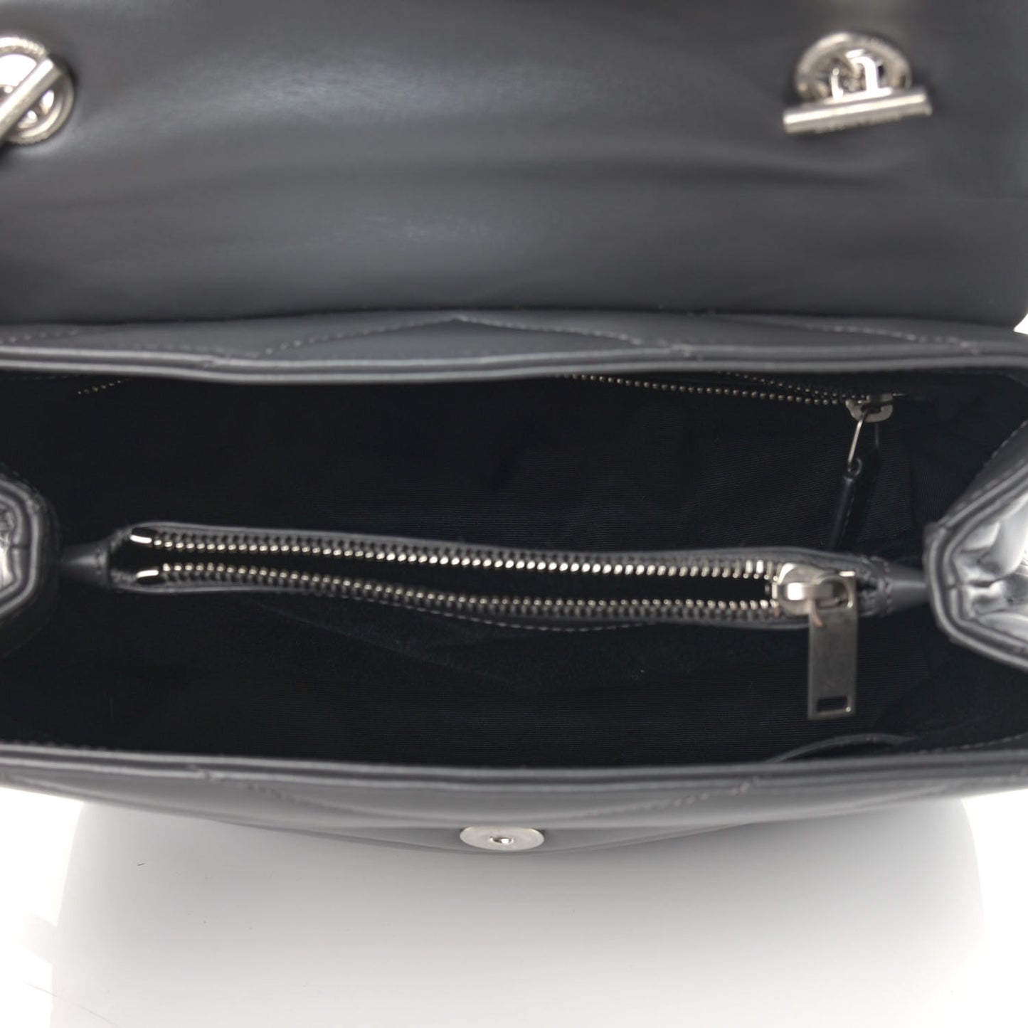 Calfskin Y Quilted Monogram Medium Loulou Satchel Storm