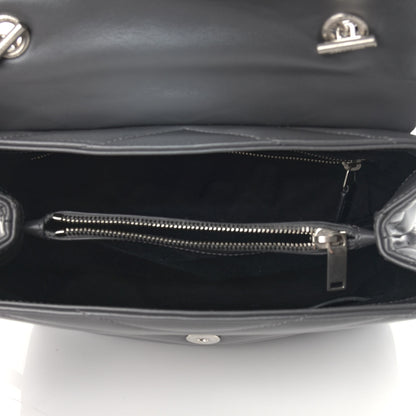 Saint Laurent Calfskin Y Quilted Monogram Medium Loulou Satchel Storm 4 of 9