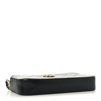 Chanel Goatskin Enamel Quilted Small Clutch With Chain Black 4 of 12