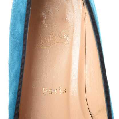 Christian Louboutin Veau Velours Henriette Flat Loafers 37.5 Peacock 9 of 9