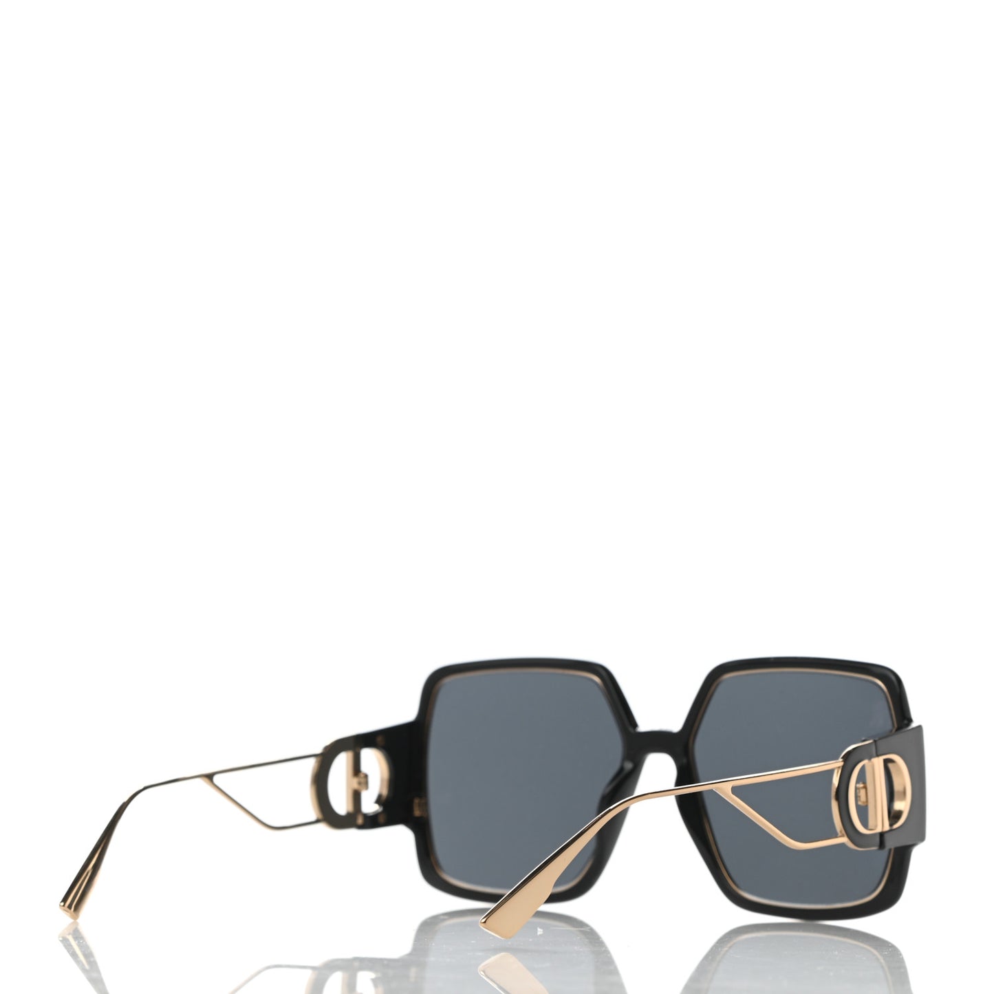 Acetate Square 30 Montaigne 2 Sunglasses Black Gold