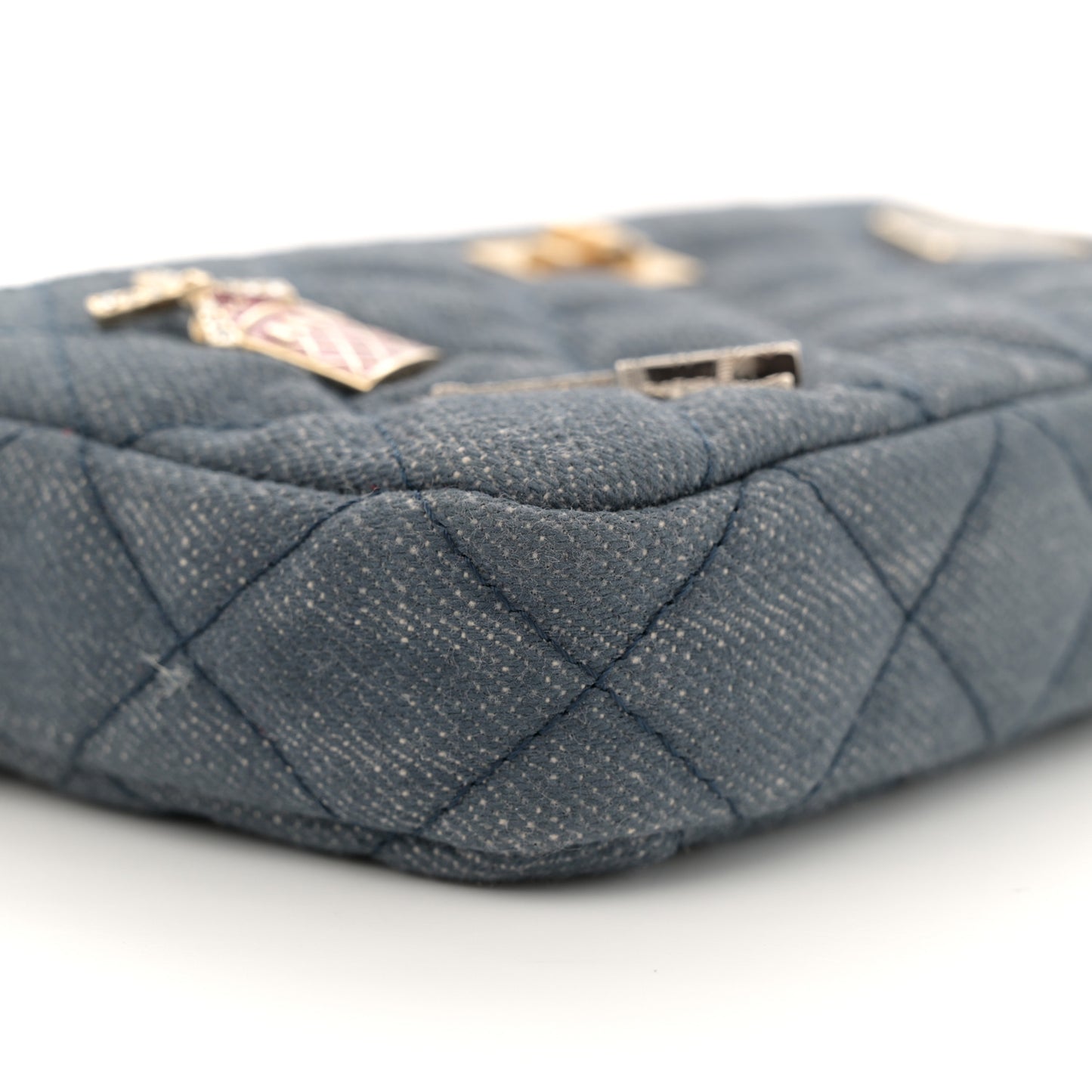 Denim Lucky Charms 2.55 Reissue Small Clutch With Chain Blue