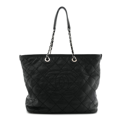 Chanel Grained Calfskin Quilted Small Daily Shopping Tote Black 1 of 15