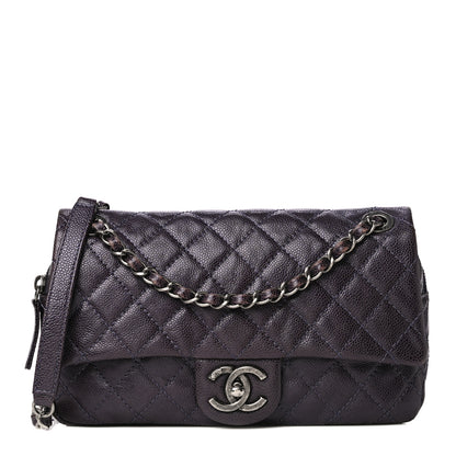 Chanel Caviar Quilted Jumbo Easy Flap Purple 1 of 11