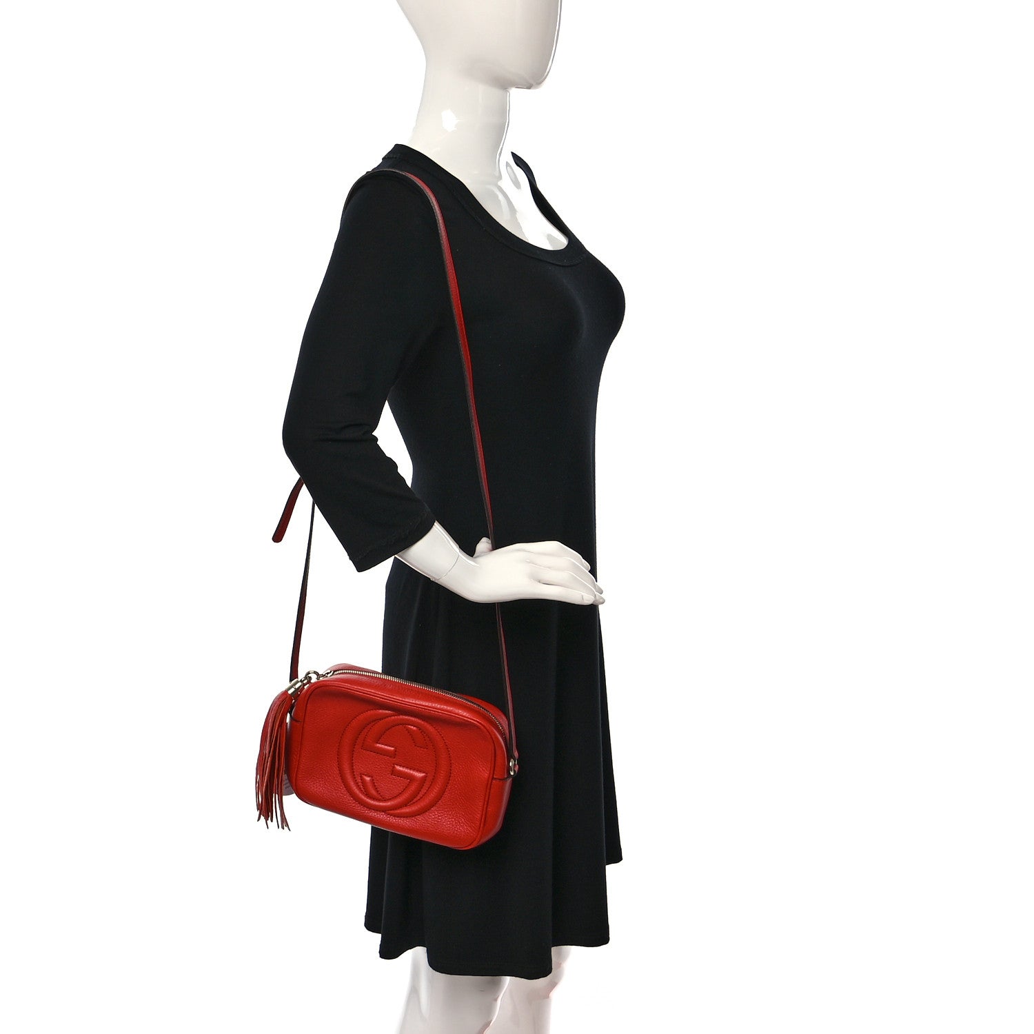 Gucci Pebbled Calfskin Small Soho Disco Bag Vibrant Red 2 of 10