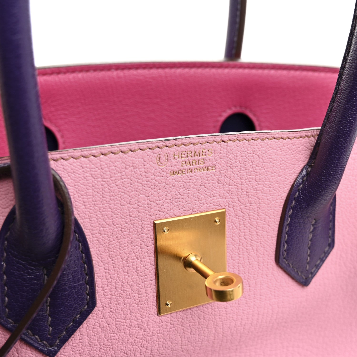Hermes Chevre Mysore Horseshoe Birkin 30 Crocus Rose Shocking Rose Sakura 6 of 10