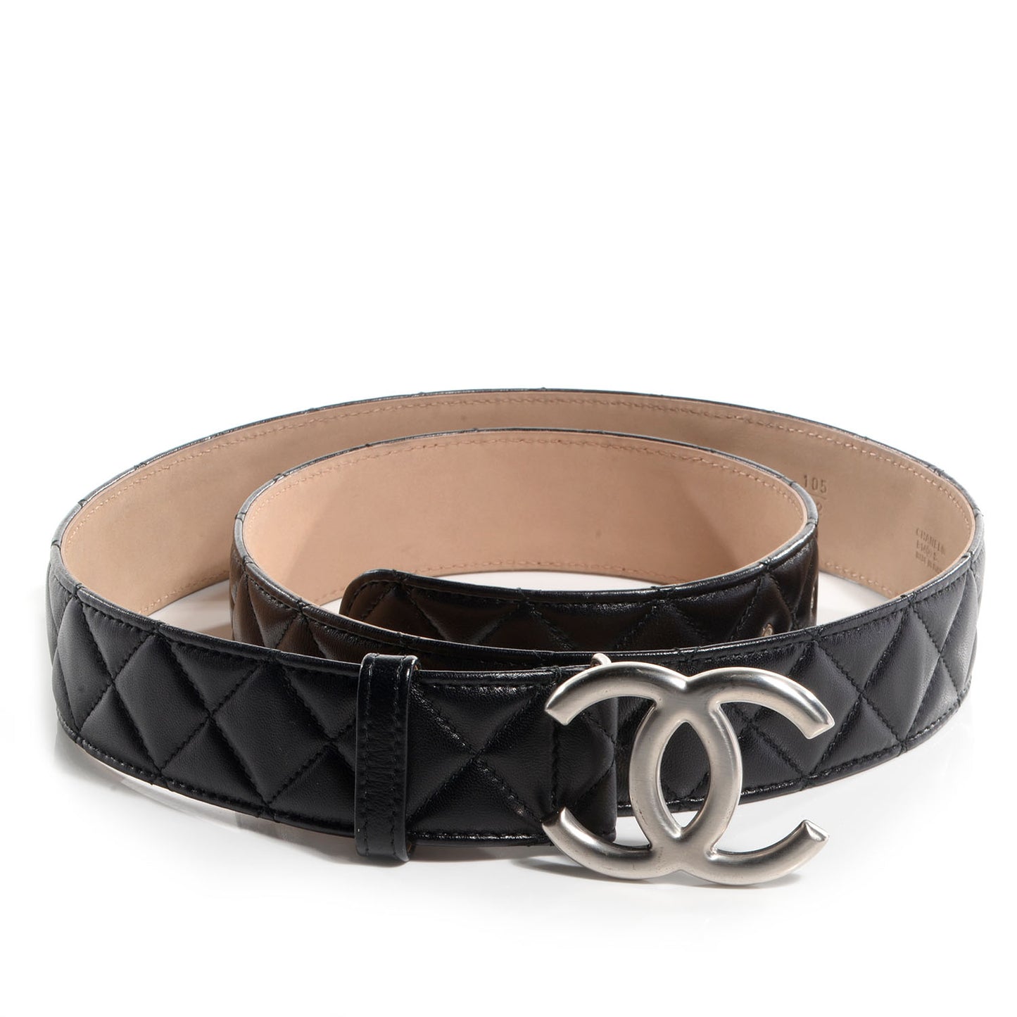 Lambskin Quilted CC Belt 105 42 Black