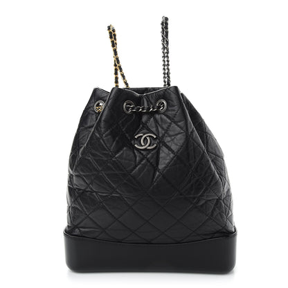 Chanel Aged Calfskin Quilted Small Gabrielle Backpack Black 1 of 9