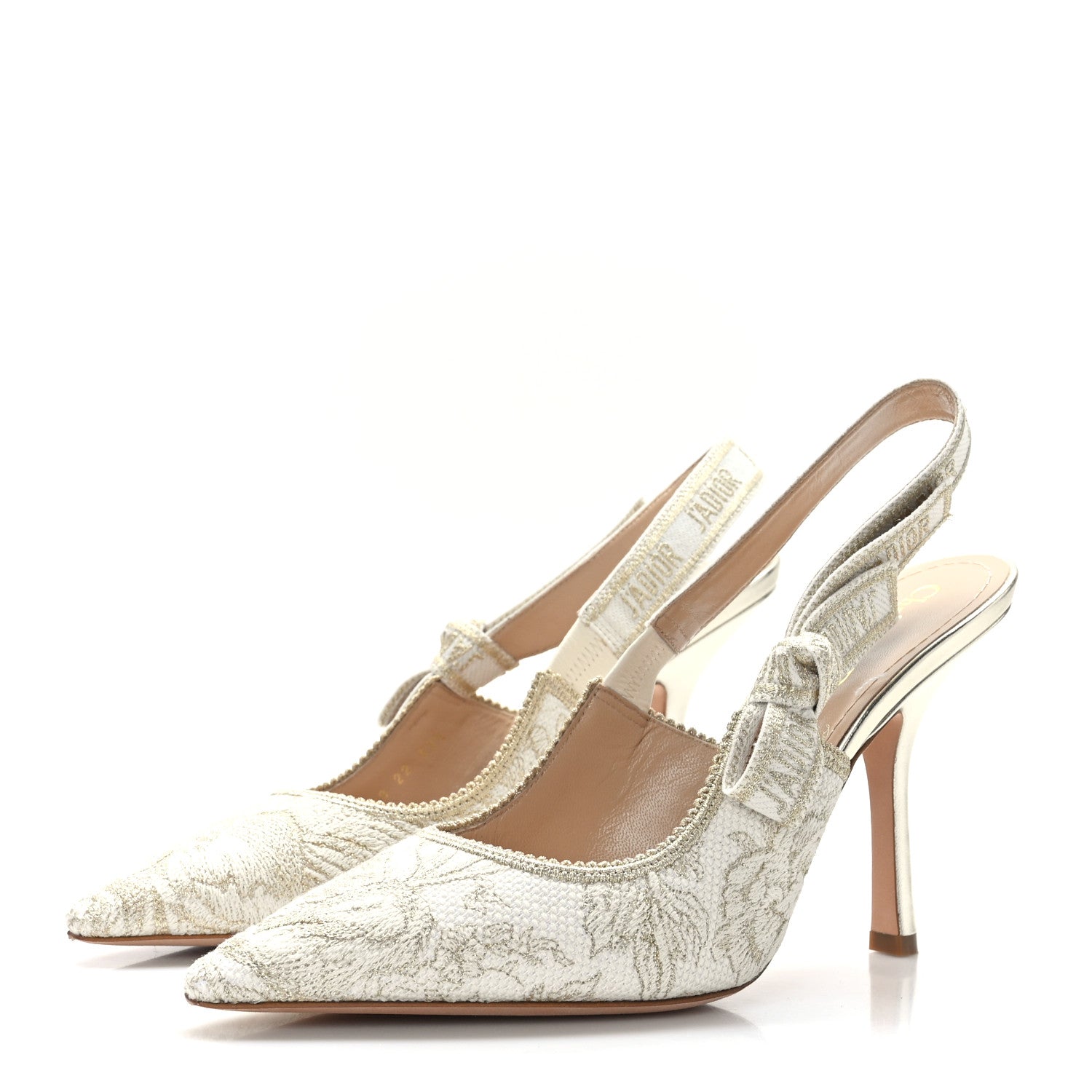 Christian Dior Cotton Ribbon Toile De Jouy J'Adior Slingback 100mm Pumps 39.5 3 of 8